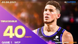 Devin Booker Full Highlights vs Clippers WCF GAME 1 ● 40 POINTS! ● TRIPLE - DOUBLE! 20.06.2021 60FPS