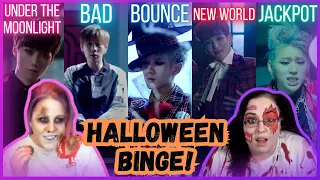 Halloween Binge Reaction to VAV, INFINITE, BOYFRIEND, AlphaBAT, & Block B!!!