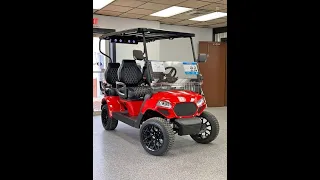 New 2024 Vivid EV Peak 4F 48V AC Lithium Powered Electric Golf Cart Red 4 Forward Facing #vivid