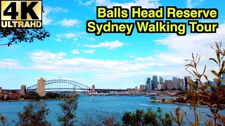 [4K] SYDNEY WALKING TOUR 👟| BALLS HEAD RESERVE 🌲| WAVERTON | Bushwalk | Australia 🇦🇺