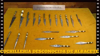 Cuchillos de miniatura albaceteños. Voces de Antigua Armería. Antiguo Acero Español