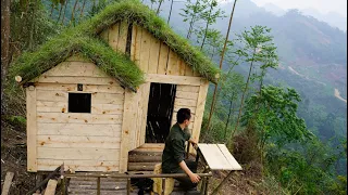 Full video: 23 days of building a wooden shelter in the forest