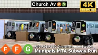 Munipals MTA R40 R68 R160 Church Avenue Subway Run @Trainman6000 2 Million Views 4K Ultra HD Edition