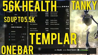 ESO templar pvp 56k health soaks up damage and dishes it back! one bar (check description)