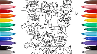 Coloring all Smiling Critters |  Poppy Playtime Chapter 3  Coloring Pages