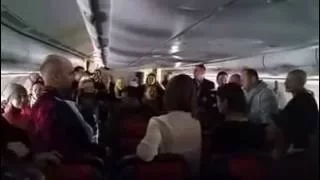 Singing on the flight from Moscow to Berlin, Katyusha