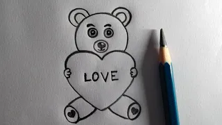 How to draw a cute teddy bear// How to draw teddy bear 🧸// teddy bear drawing / @drawingbook3988