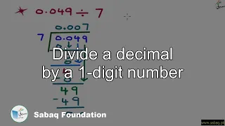 Divide a decimal by a 1-digit number, Math Lecture | Sabaq.pk
