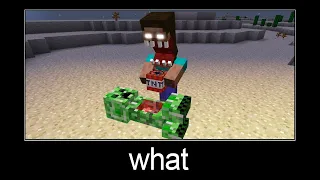 Minecraft wait what meme part 197 (scary herobrine and creeper)