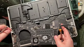 Замена динамиков и обслуживание в MacBook Pro 15  A1398