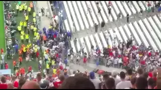 The scene inside the stadium at the England-Russia match