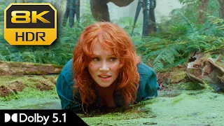 8K HDR | Escaping Blind Dino After Parachute Lands In Jungle (Jurassic World Dominion) | Dolby 5.1