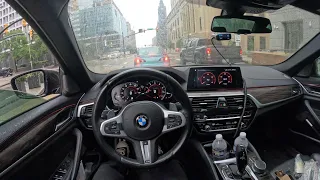 BMW 540I POV IN THE RAIN!