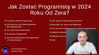 Webinar - Jak Zostać Programistą w 2024 Roku Od Zera?