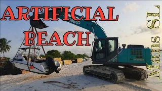 CREATING ARTIFICIAL BEACH BY SAND | MAN MAID SANDBANK | MALDIVES ISLAND LIFE VLOG 11