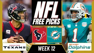 TEXANS vs DOLPHINS NFL Picks and Predictions (Week 12) | NFL Free Picks Today