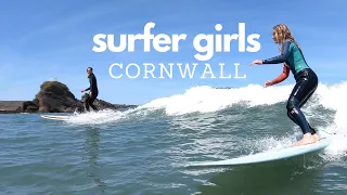 SURFER GIRLS IN BUDE, CORNWALL 🏄‍♀️ | Erika White + Kat’s Southwest + learning to longboard!