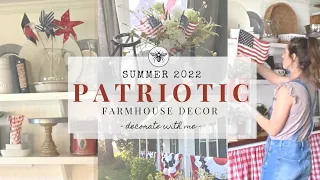 Patriotic Summer Farmhouse Decor | Memorial Day & 4th of July Decorate With Me