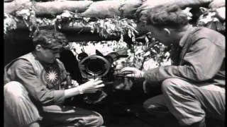 Troops of the U.S. 24th Division, relax during lull in battle, in Korean War...HD Stock Footage