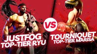 SF6 ▰ Justfog (Ryu) vs Tourniquet (Marisa) ▰ Street Fighter 6 Top Tier Gameplay