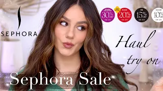 SEPHORA SALE : HAUL TRY ON - Trying On All the Makeup I Bought || Tania B Wells
