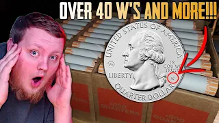 $2,000 QUARTER HUNT!!! COIN ROLL HUNTING QUARTERS!!! (OVER 40 W'S FOUND!)