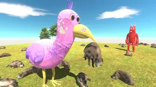 Banban And Opila Bird steal Wild Boar of Railbow Friends - Animal Revolt Battle Simulator