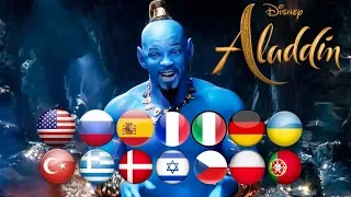 Voice Comparison Genie from Aladdin 2019 in 14 different languages