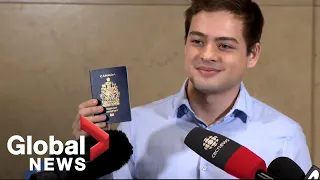 Canadian-born son of Russian spies addresses media after citizenship affirmed