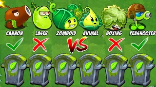 PvZ2 Challenge - How Many Plants Can Defeat 1 Arena Gravestone with 5 Power-Up ?