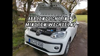 Abblendlicht H4 Birnen in unter 5 minuten wechseln VW UP 2018