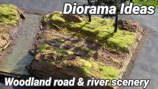 Dirt road and river Diorama