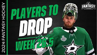 2023-24 Fantasy Hockey - Week 26.5 Players to Drop - Fantasy Hockey Advice