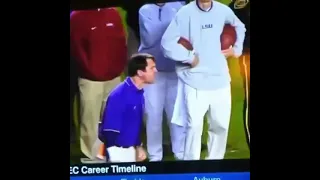 LSU Football Coach raging at players #shorts #sports #college