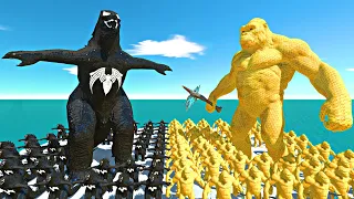 Growing Venom Godzilla vs Growing Honey Kong - Animal Revolt Battle Simulator