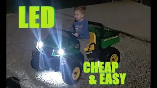 Adding LED Headlights And Under Glow / Streetglow To Power Wheels / Peg Perego John Deer Gator