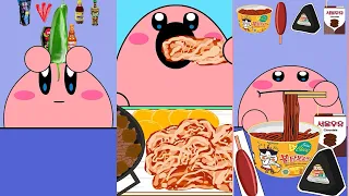 Kirby Animation - Eating Convenience Store Food, Crispy Chicken, Spicy Food Mukbang Complete Edition