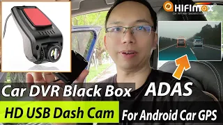 How to Install HD USB Car DVR Dash CAM ADAS Android Car Stereo GPS Black box HD 1080P connection!