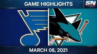 NHL Game Highlights | Blues vs. Sharks – Mar. 8, 2021