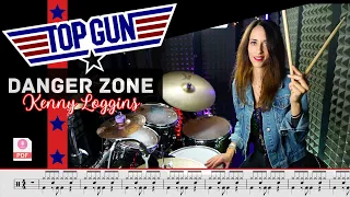 TOP GUN - Danger Zone - Kenny Loggins - Drum Cover (Drum Score)