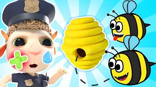 Bee Attack & Police Officer - Baby's Helper Saves Kids | Children Run Away | Funny Cartoon For Kids