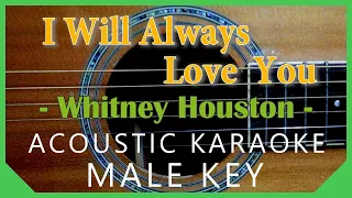 I Will Always Love You - Whitney Houston [Acoustic Karaoke | Male Key]