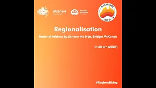 Regions Rising - National Address by Minister for Regionalisation