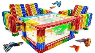DIY - Build Amazing Guppies Aquarium Table With Magnetic Balls (Satisfying) - Magnet Balls