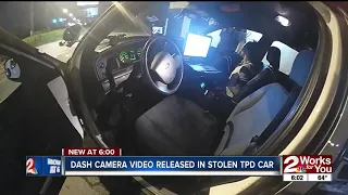 Police video captures Tulsa suspect stealing patrol car