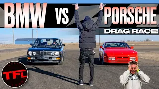 1987 Porsche 944 Turbo vs BMW M5 (ish) Drag Race - You Won’t Believe How Slow These Icons Are!