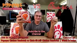 Popeyes VS Chick fil A Chicken Sandwich taste test | Review | Joe is Hungry🍗🍗🍟