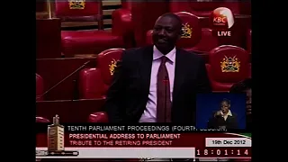 Hon. William Ruto, MP (Eldoret North Constituency) in Parliament 19th  December 2012