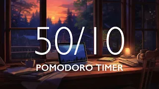 Pomodoro Timer with Ambient Music 🎧 2 hour study session (50/10)