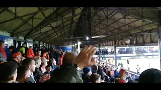 Post match celebrations Luton Town 2-1 Brentford